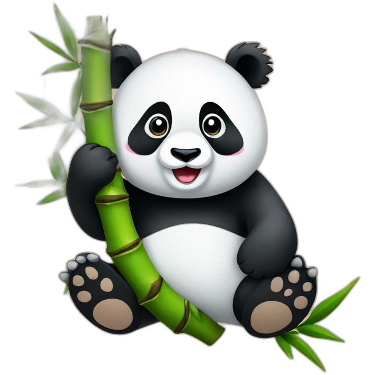 Panda sur un bambou emoji