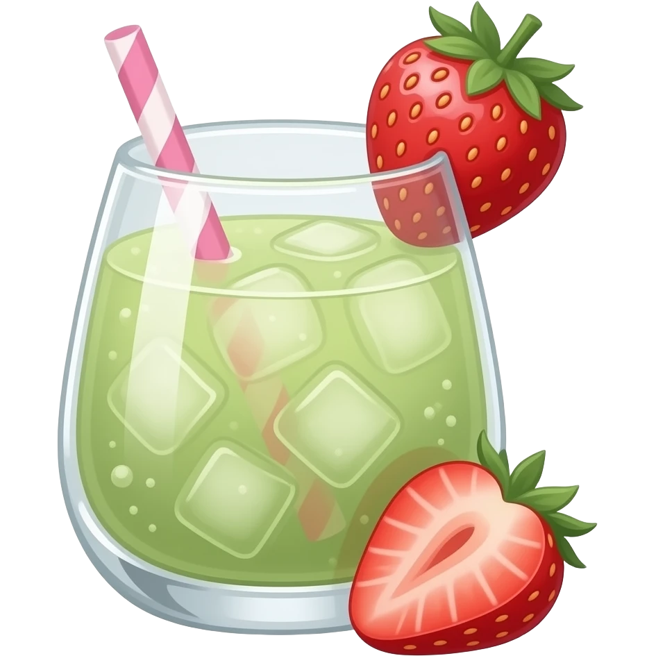 soft matcha and soft strawberry themed cocktail with no garnish emoji