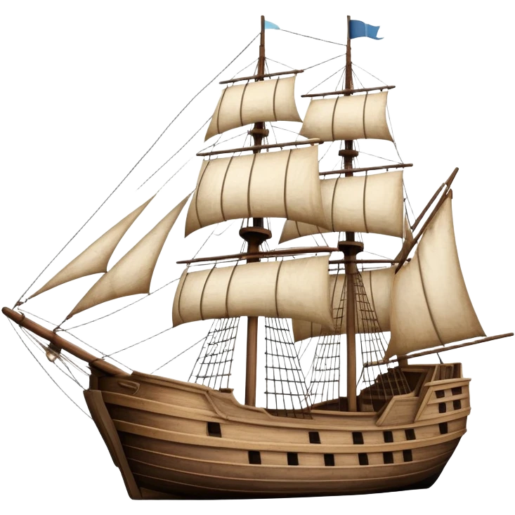 historical wooden sailing ship emoji