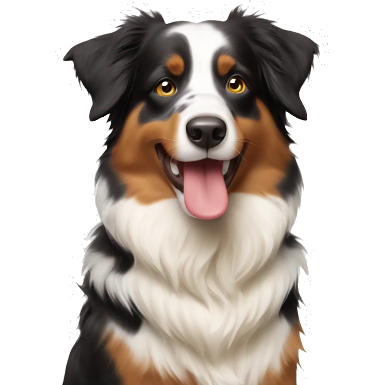 australian shepherd eating icecream emoji