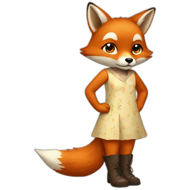 fox in dress and shoes  emoji