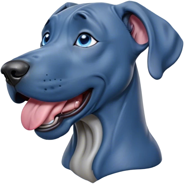 Cinematic Cute Yawning Blue Great Dane Portrait Emoji, Head tilted slightly with a dramatic, wide-open yawn, showcasing a smooth blue Fur with a cool luster, floppy ears slightly drooping, round steel-blue eyes barely open in drowsy contentment, Simplified yet irresistibly adorable features, highly detailed, glowing with a soft, cozy glow, high shine, relaxed yet expressive, stylized with a touch of whimsy, bright and endearing, soft glowing outline, capturing the essence of a sleepy yet affectionate guardian, so drowsy it feels like it could stretch out of the screen and curl up for a nap! emoji