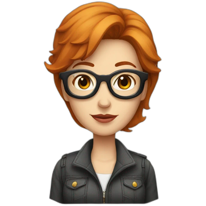 femme rousse mechante lunette emoji