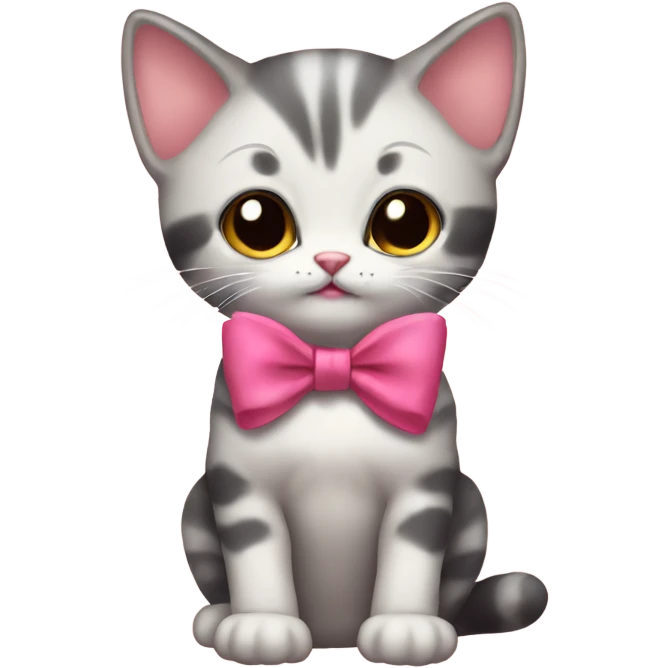 Kitten wearing bow emoji