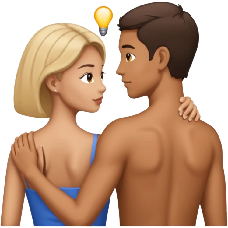 Man giving woman backshots emoji