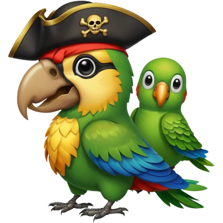 pirate and parrot emoji
