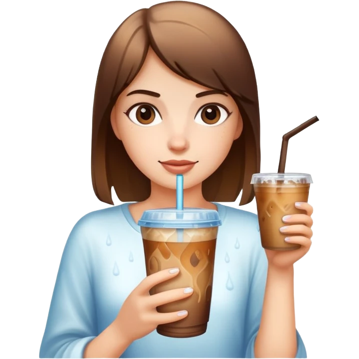 Girl with ice coffee  emoji
