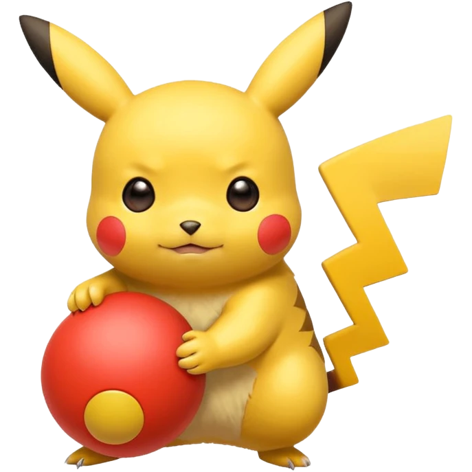 Pikachu holding 2 balls emoji