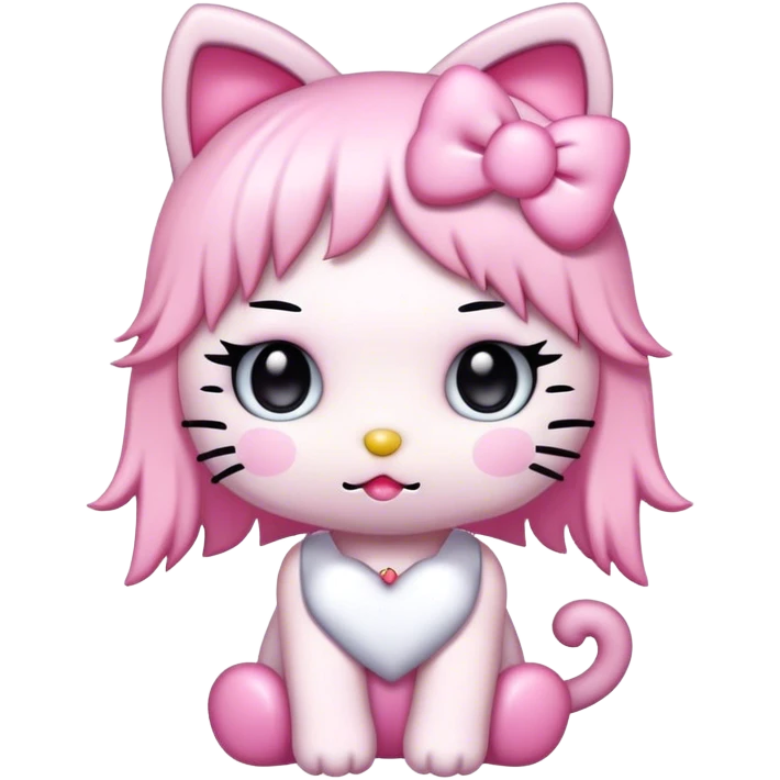kawaii pastel goth hello kitty emoji