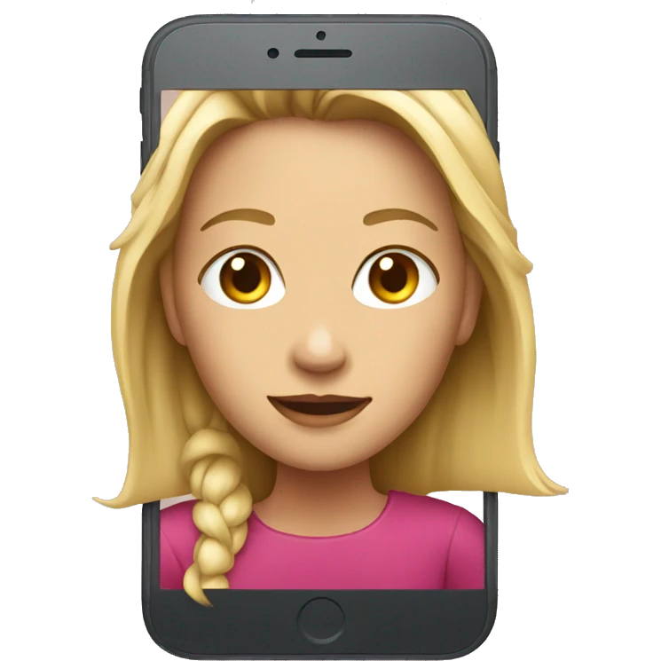 iPhone with a woman on the screen emoji