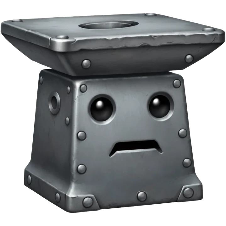 Anvil with a face emoji