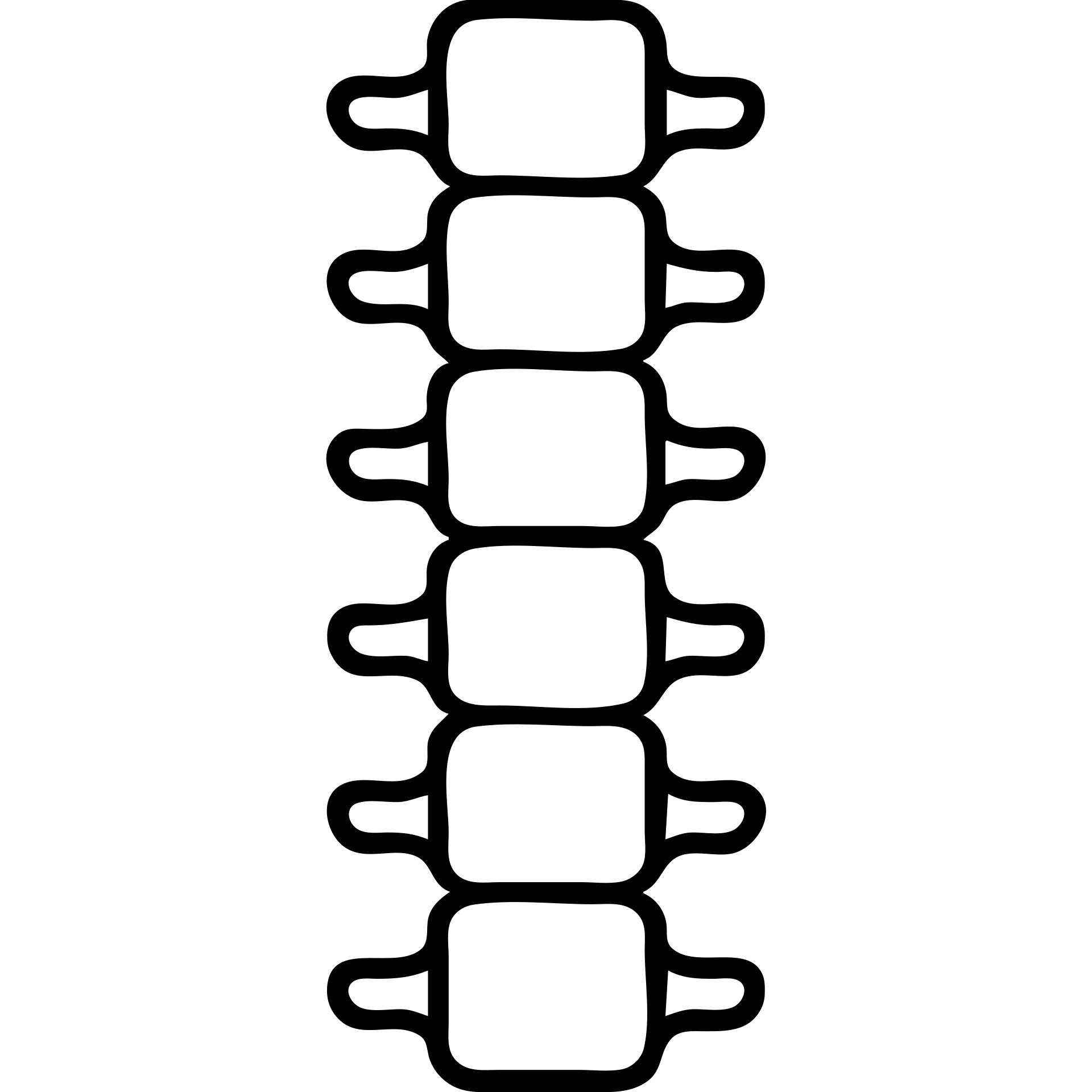 human spine icon, black outlined, no fill, X-ray style emoji