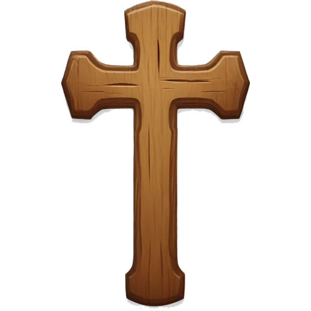 Wooden orthodox cross emoji