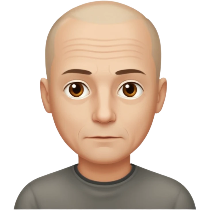 hombre, 50 años poco pelo rapado delgado emoji