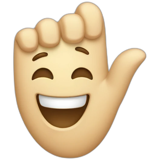 Person laughing hand pointed us emoji