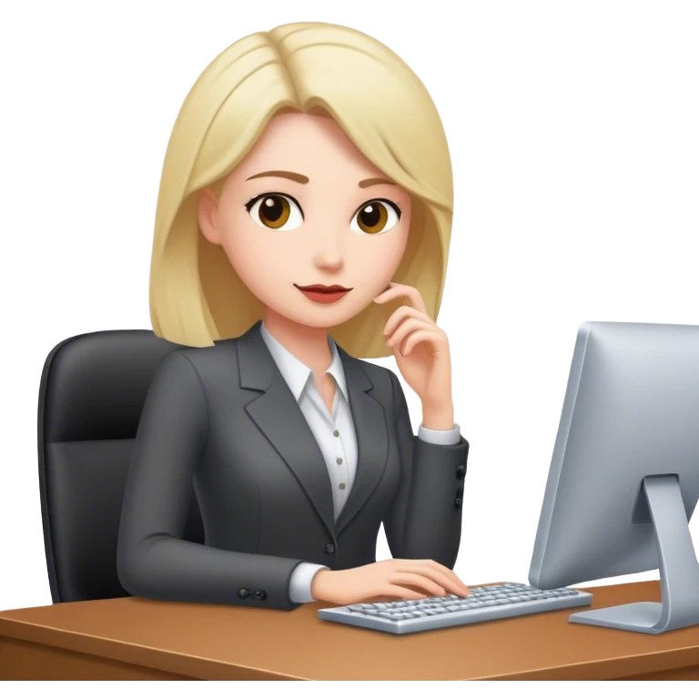 Business women sur un ordinateur  emoji