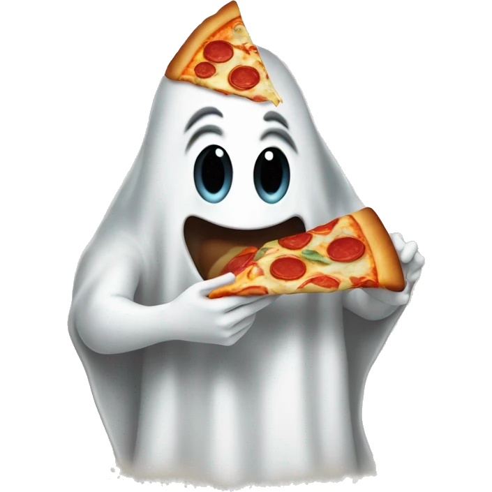 À ghost eating a pizza  emoji