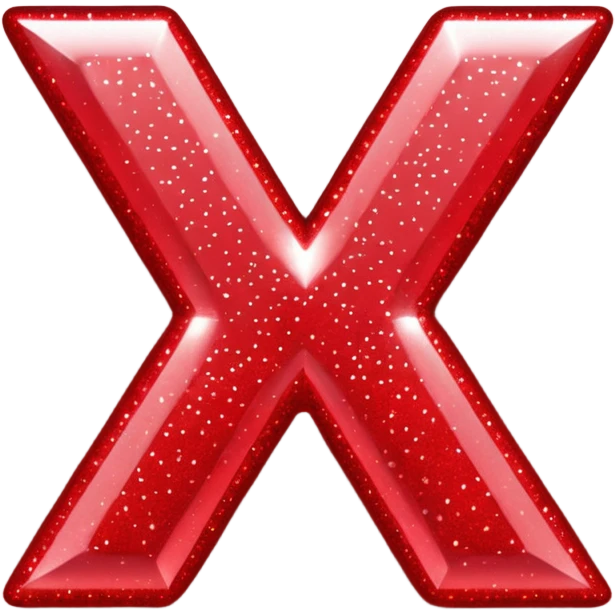 The letters xoxo in sparkly red font emoji