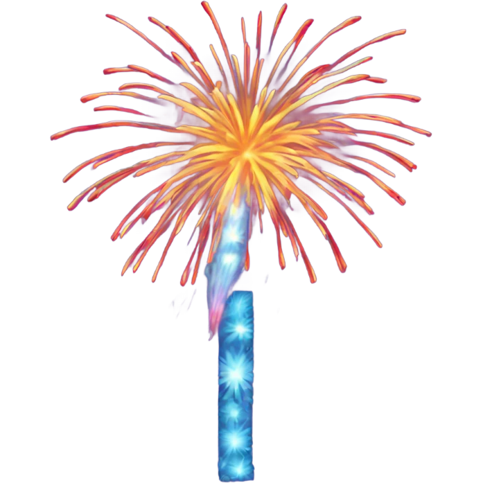 Fireworks in the shape of an uppercase L emoji