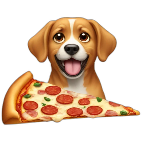 dog eating a pizza emoji