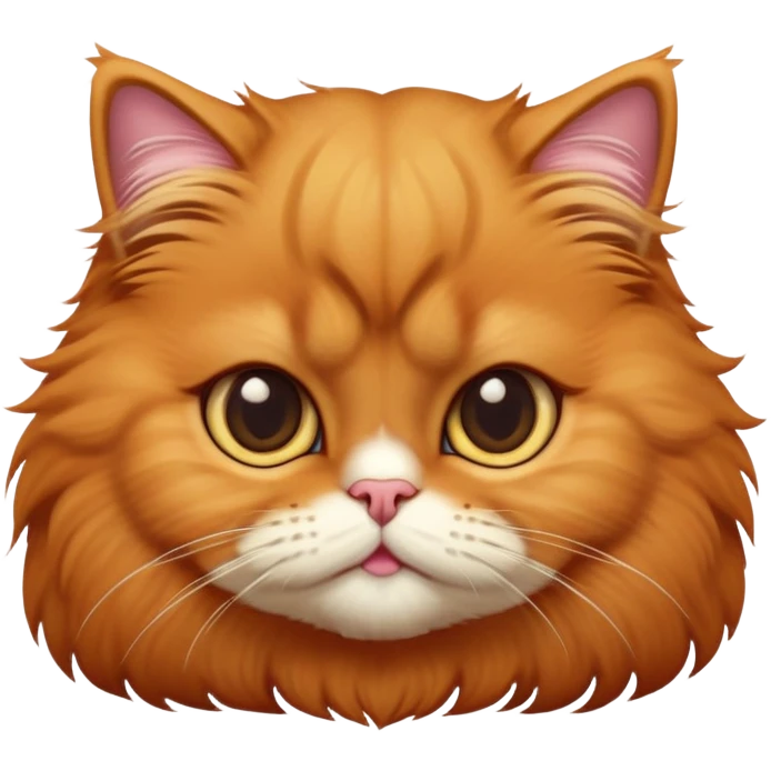 cinematic-adorable-big-eyed-fluffy-solid ginger-persian-cat-portrait-emoji,-head-tilted-playfully-with-a-sweet-expression,-fluffy-ginger-fur,-simplified-yet-irresistibly-cute-features-with-large,-expr emoji