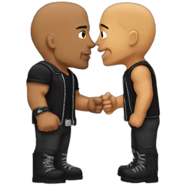 The rock kiss a rock emoji