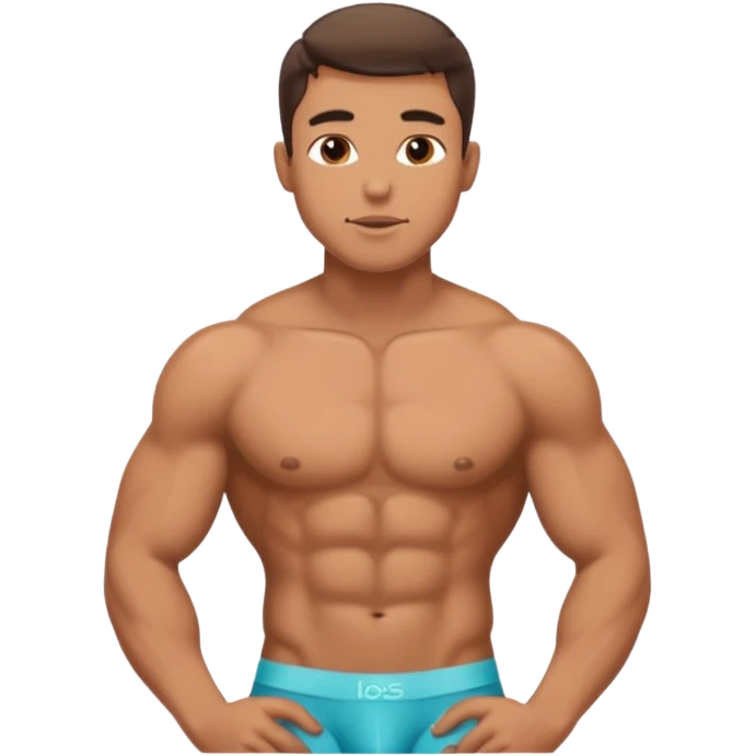 shirtless hot man only in underwear kissing emoji