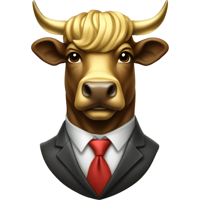 golden wall street bull portrait mascot telegram emoji