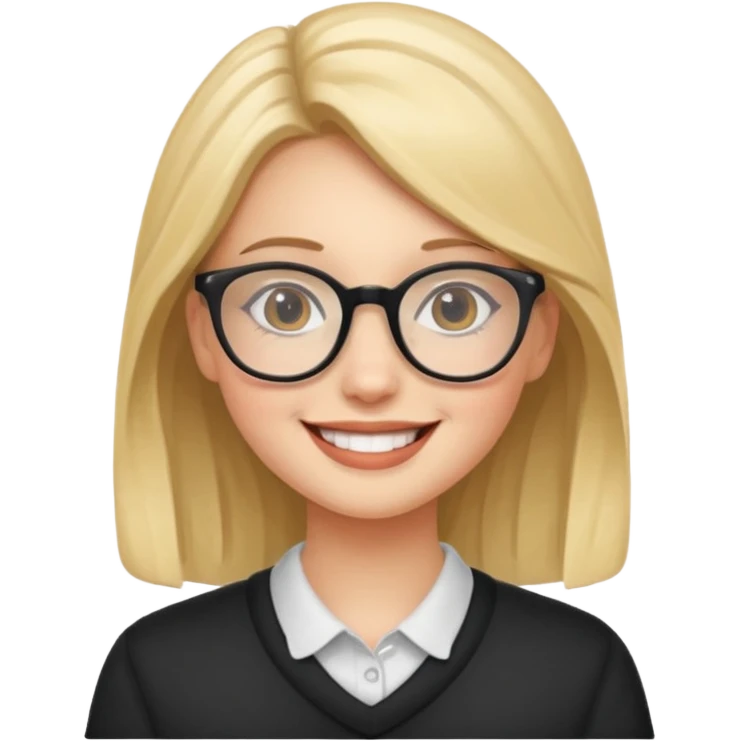 smiling girl with glasses emoji