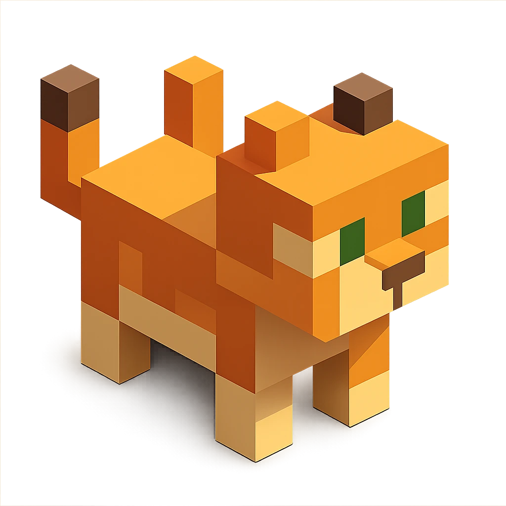 cat, minimalist geometric style, 3D blocks icon emoji