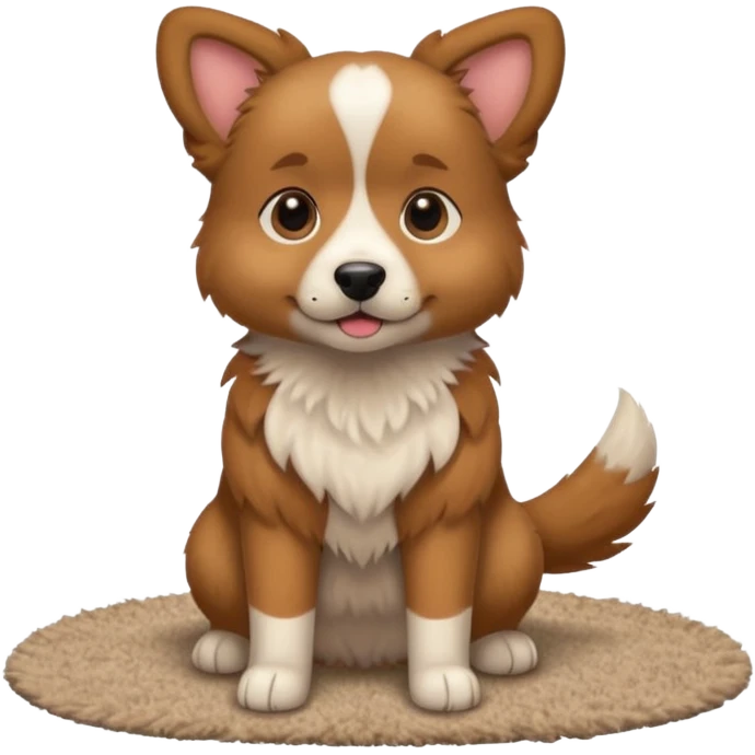 dog standing on a carpet emoji