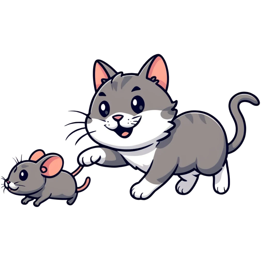 Cat with rat emoji