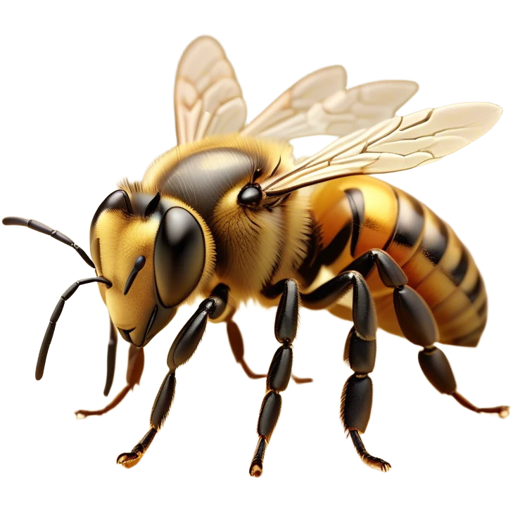 Beautiful and Majestic Bee Portrait Emoji, Head and body rendered in serene repose with a gentle, content smile, showcasing a tiny, fuzzy form with softly closed delicate wings and eyes in tranquil slumber, Simplified yet exquisitely endearing features, highly detailed, glowing with a soft, drowsy golden light, high shine, relaxed and utterly noble, stylized with an air of regal natural beauty, soft glowing outline, capturing the essence of a majestic bee that embodies the timeless charm of nature! emoji