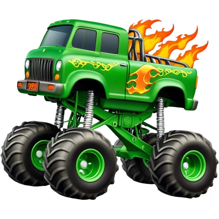 Grave Digger - Monster Jam (Model Year: 2022) (Iconic colour: Green with flames) emoji