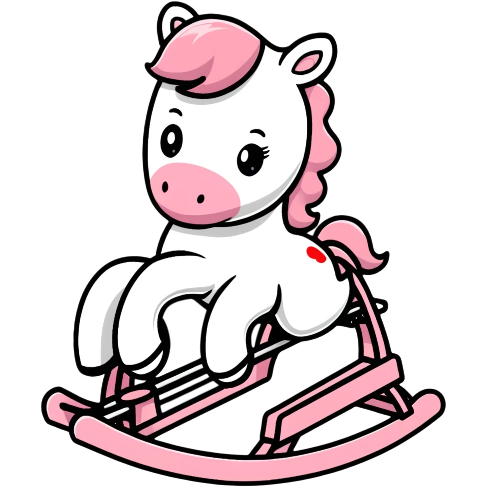 Pink toy rocking horse emoji