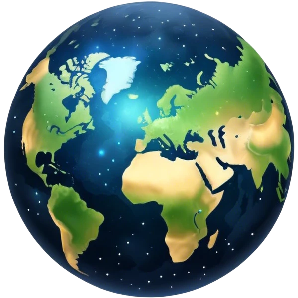glittering earth with lights on in the dark emoji