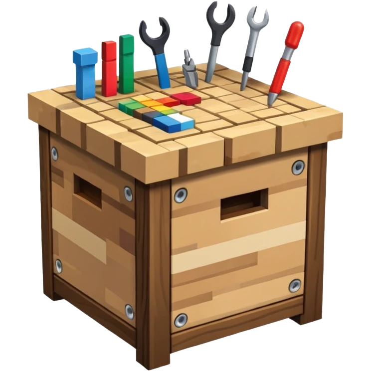 crafting table with tools like a minecraft style cube crafting table 100% like a minecraft table crafting emoji