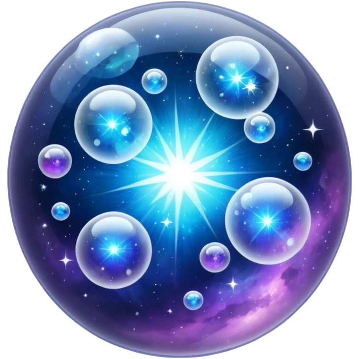 white sparkling shiny bubble nebula crystal emoji
