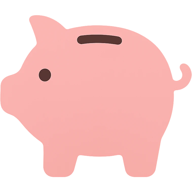 modern simple friendly piggy bank icon suitable for iOS app emoji