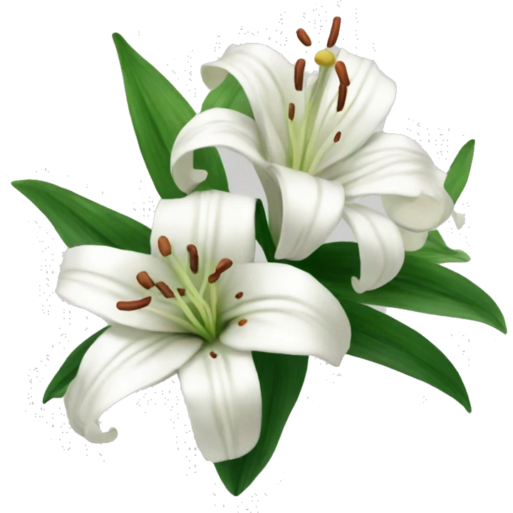 a bouquet of white tiger lily flowers emoji