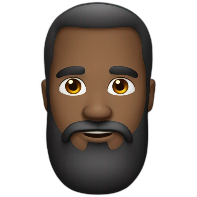 doubtfull black bearded man emoji