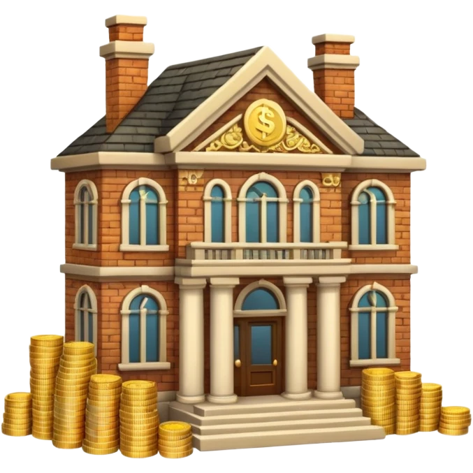 a bankhouse with money emoji