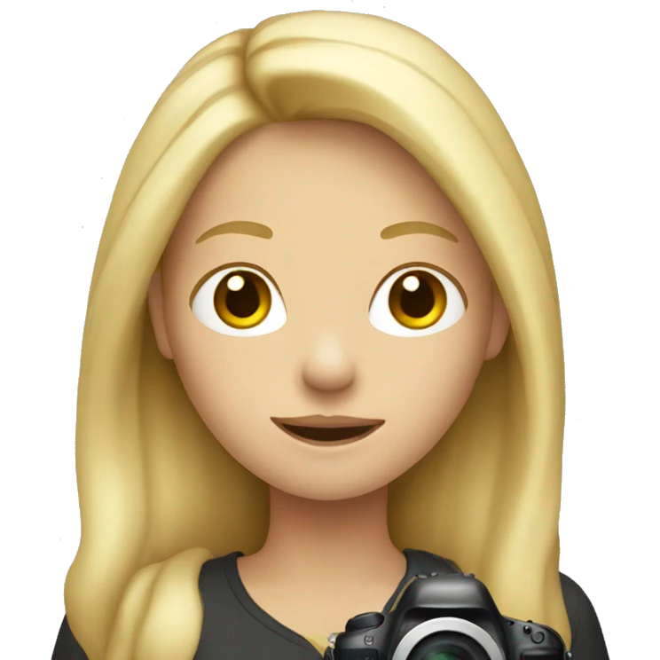 Blonde with long hair with camera emoji