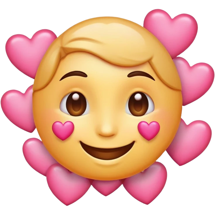😚 with pink hearts around it emoji