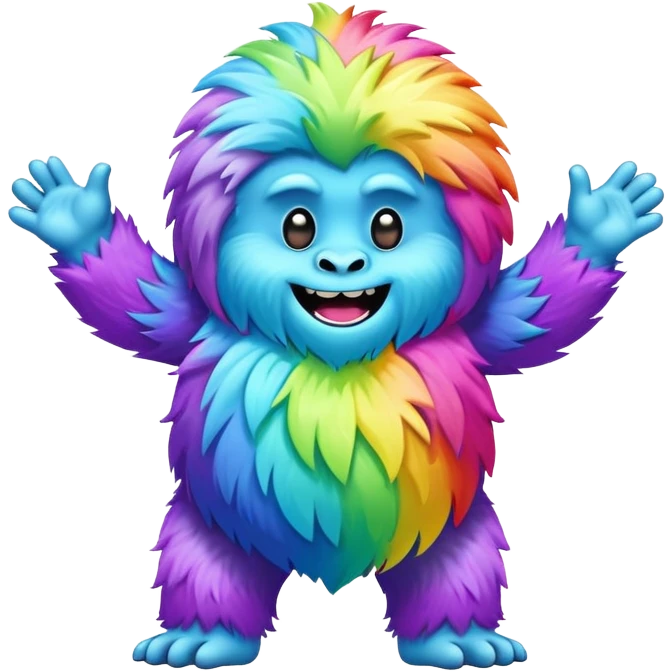 easter rainbow yeti dancing emoji