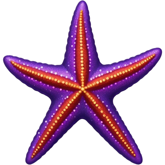 color gradient between red and purple glitter starfish emoji