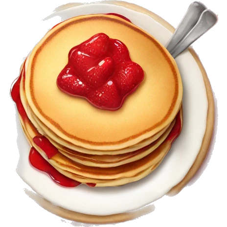 Cozy pancakes with strawberry jam  emoji