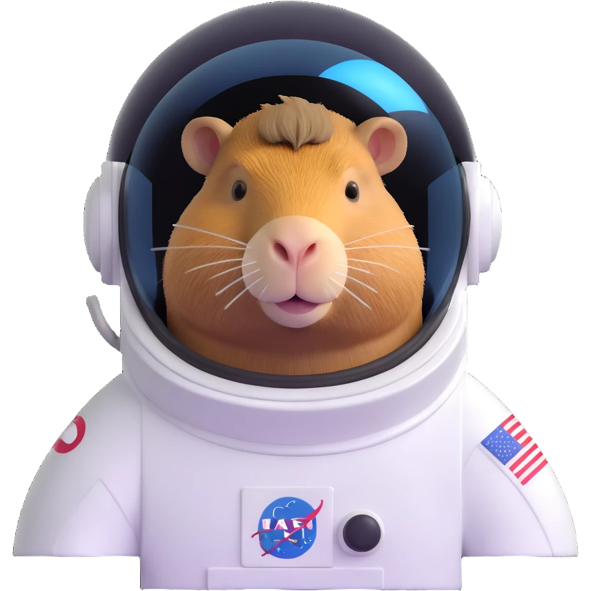 capybara astronaut with helmet emoji