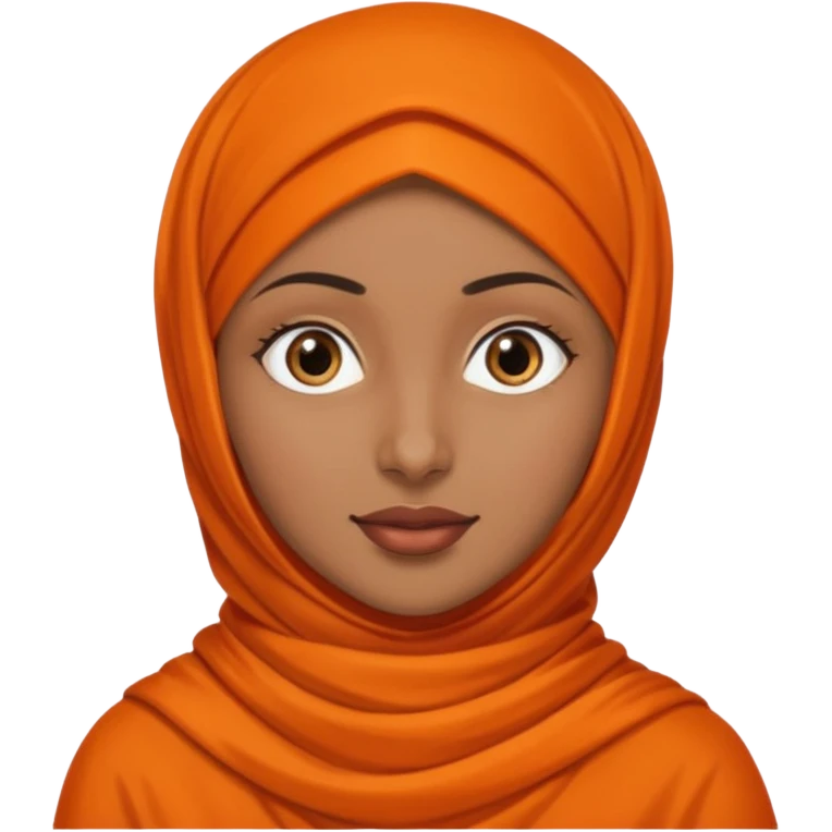 brown skinned woman with orange hijab emoji