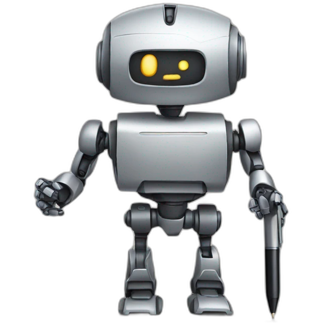 robot with pen and paper emoji